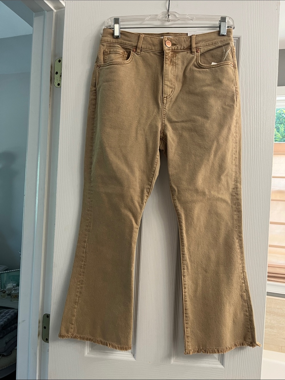 LOFT High Waist Flare Crop Jeans